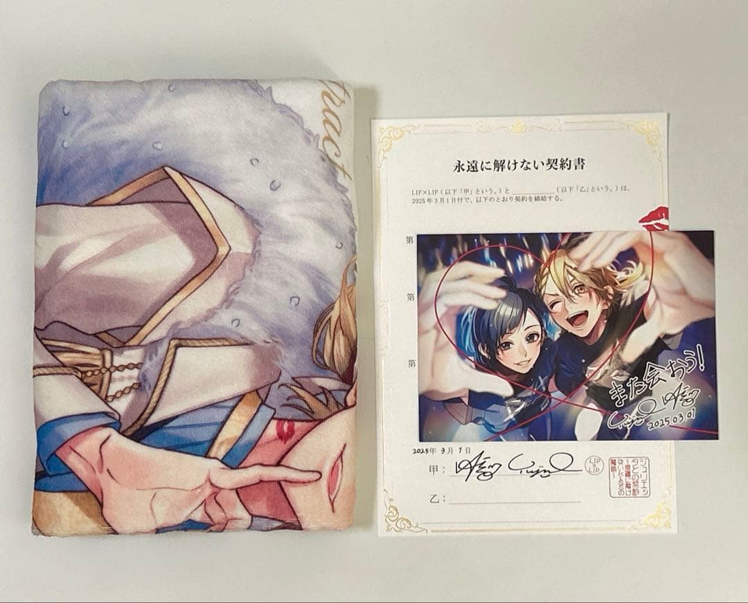 LIP×LIP 愛蔵　BIGタオル　契約書