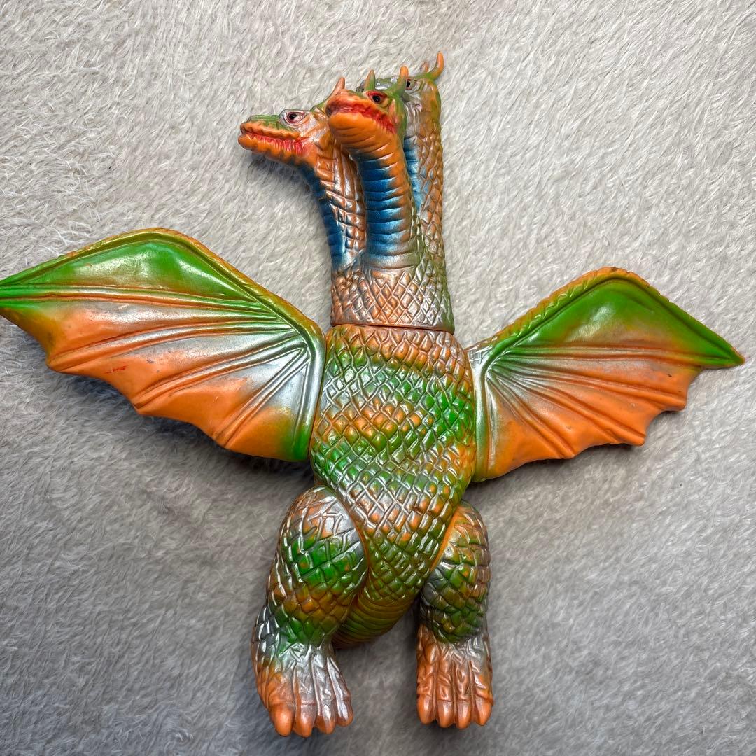 【激レア】ゴジラ　ブルマァク　キングギドラ　24cm　ソフビ　当時物　現状品