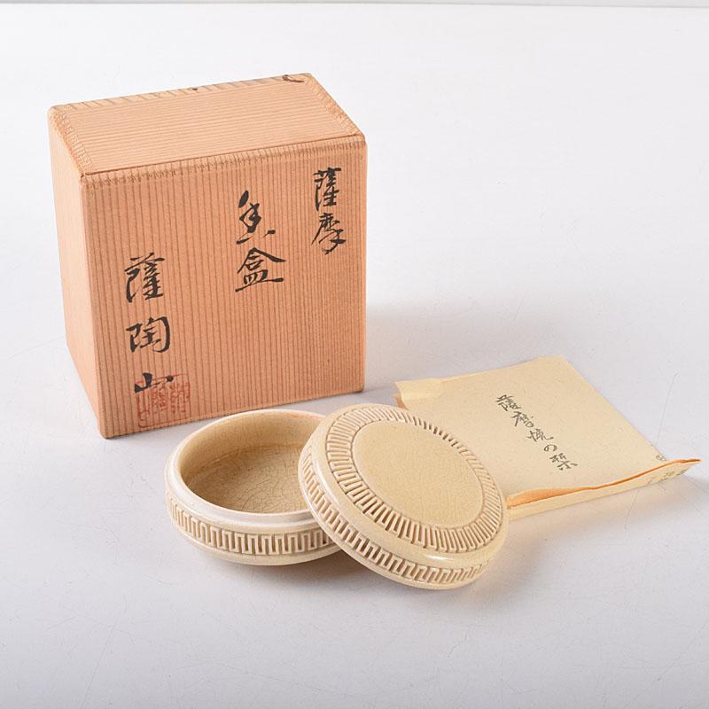Timmy427　茶道具　薩摩焼　陶正山窯　薩摩香合　共箱　V　8031