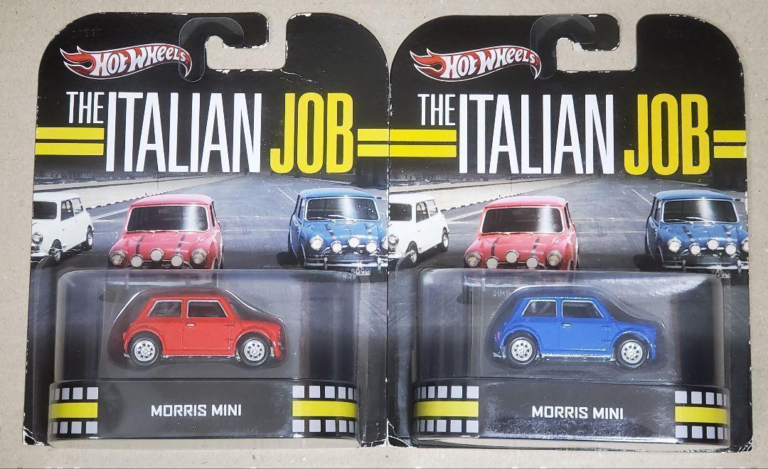 ホットウィール　モーリス ミニの赤青2台セット（The Italian Job）