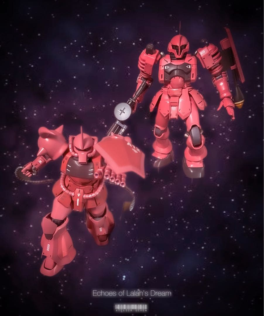 ジークアクス　シャア専用　ヅダ　グフ　完成品　ガンプラ　HG 144 2台セット